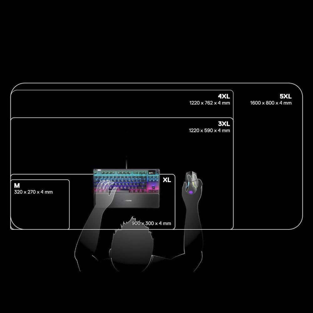 Геймърски пад SteelSeries QcK Prism Cloth 3XL, RGB, Черен