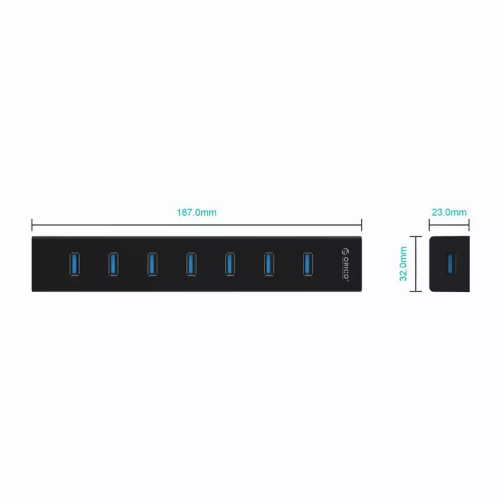 USB хъб Orico H7013-U3-BK USB3.0 HUB 7 port Black 