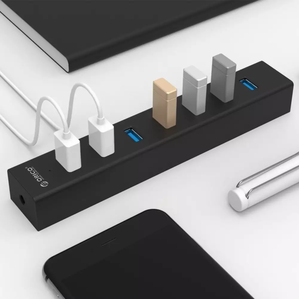 USB хъб Orico H7013-U3-BK USB3.0 HUB 7 port Black 