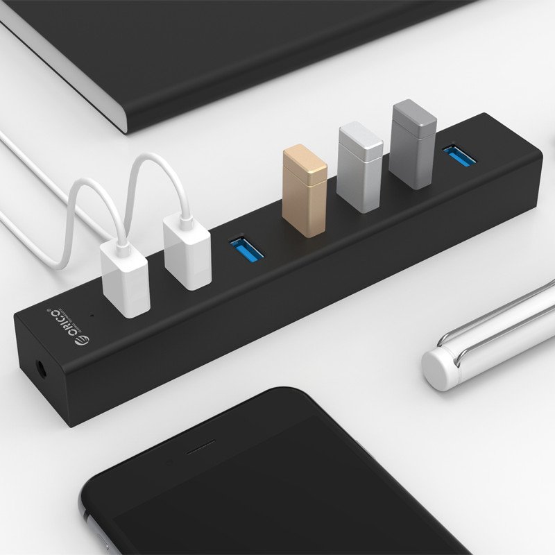 USB хъб Orico H7013-U3-BK USB3.0 HUB 7 port Black 