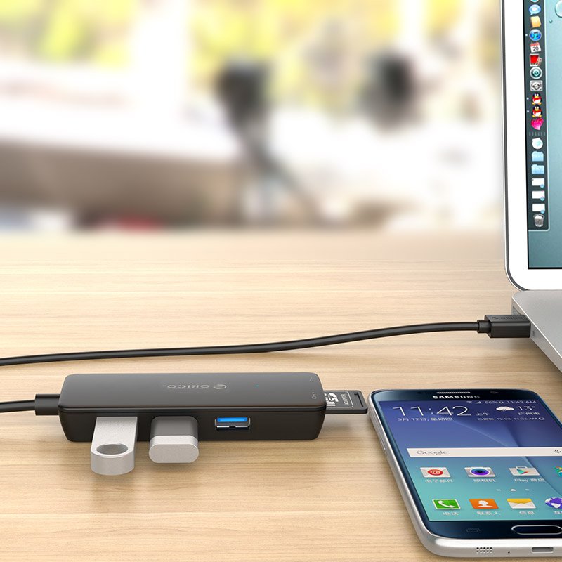 USB хъб Orico H3TS-U3-V1 USB3.0 HUB 3 port + Card Reader