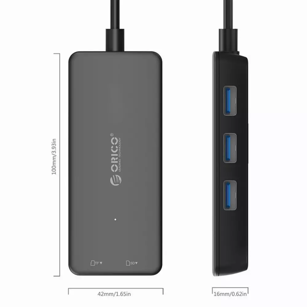 USB хъб Orico H3TS-U3-V1 USB3.0 HUB 3 port + Card Reader