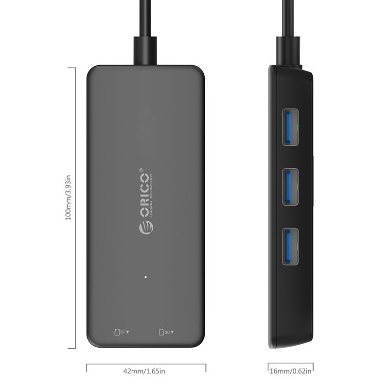 USB хъб Orico H3TS-U3-V1 USB3.0 HUB 3 port + Card Reader