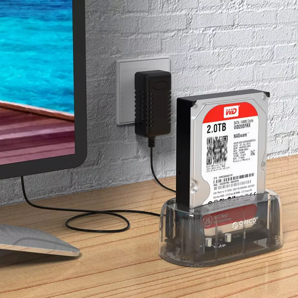 Докинг станция Orico 6139C3-EU-CR Storage HDD/SSD Dock 2.5/3.5" Type-C Transparent