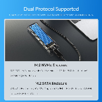 Външна кутия за диск Orico TCM2M-C3 Storage Case M.2 NVMe/SATA M/B key USB3.1 Type-C Gen.2 10Gbps Blue