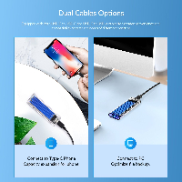 Външна кутия за диск Orico TCM2M-C3 Storage Case M.2 NVMe/SATA M/B key USB3.1 Type-C Gen.2 10Gbps Blue