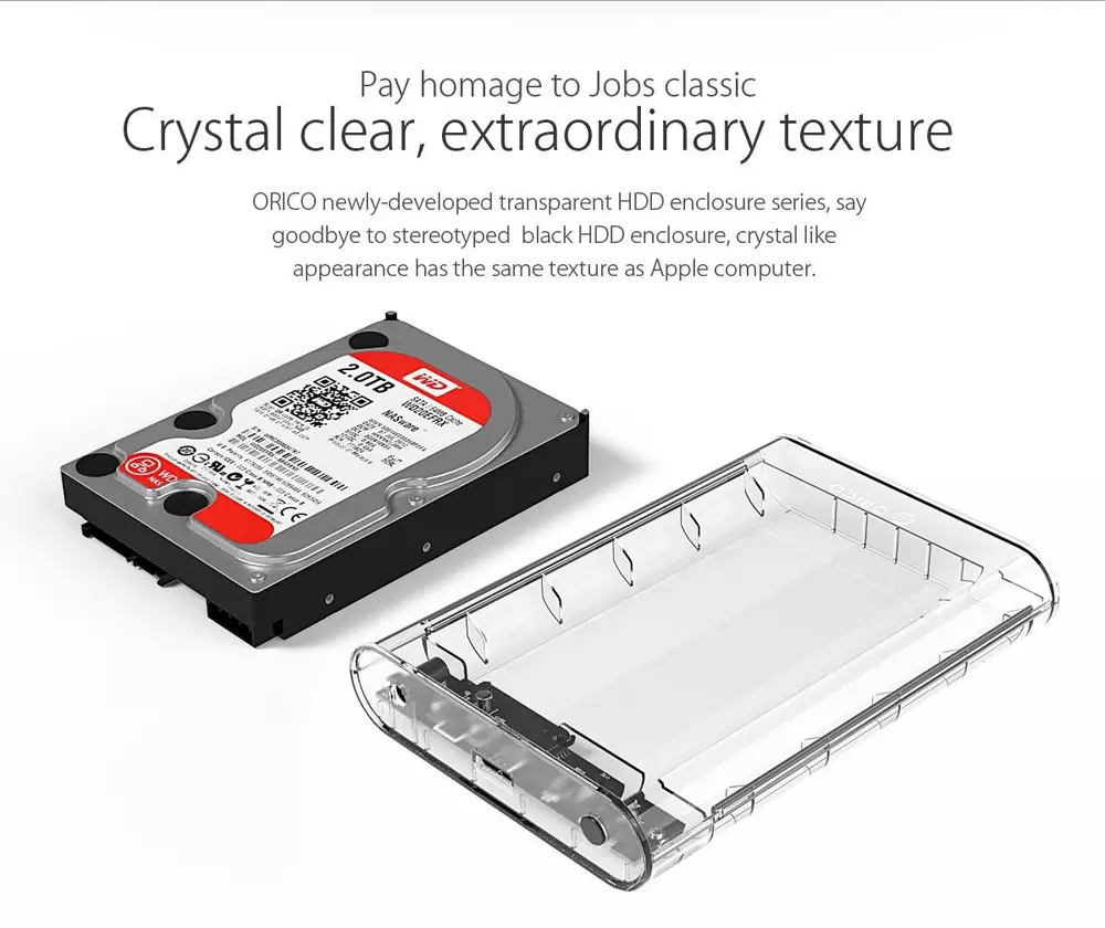 Външна кутия за диск Orico 3139U3 Storage Case 3.5" USB3.0 Тransparent