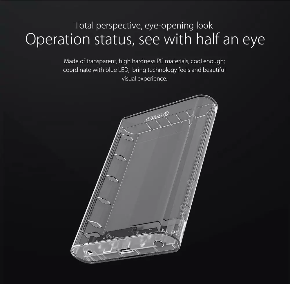 Външна кутия за диск Orico 3139U3 Storage Case 3.5" USB3.0 Тransparent