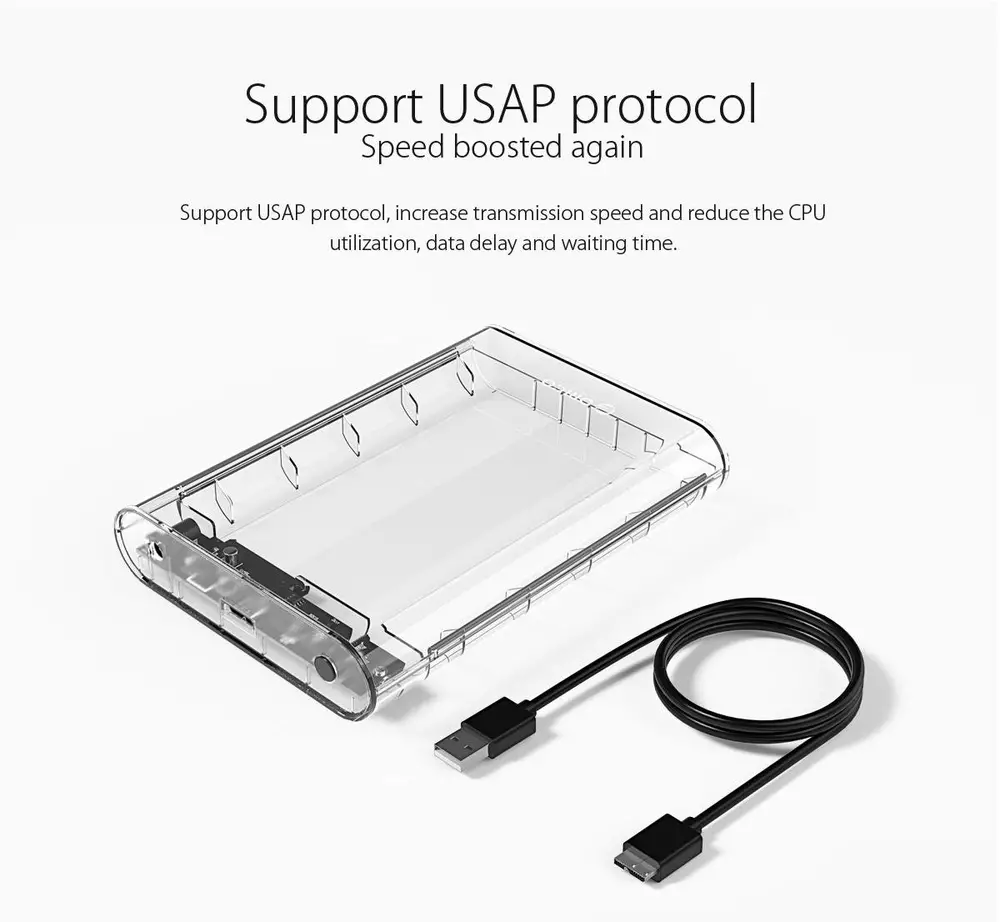 Външна кутия за диск Orico 3139U3 Storage Case 3.5" USB3.0 Тransparent