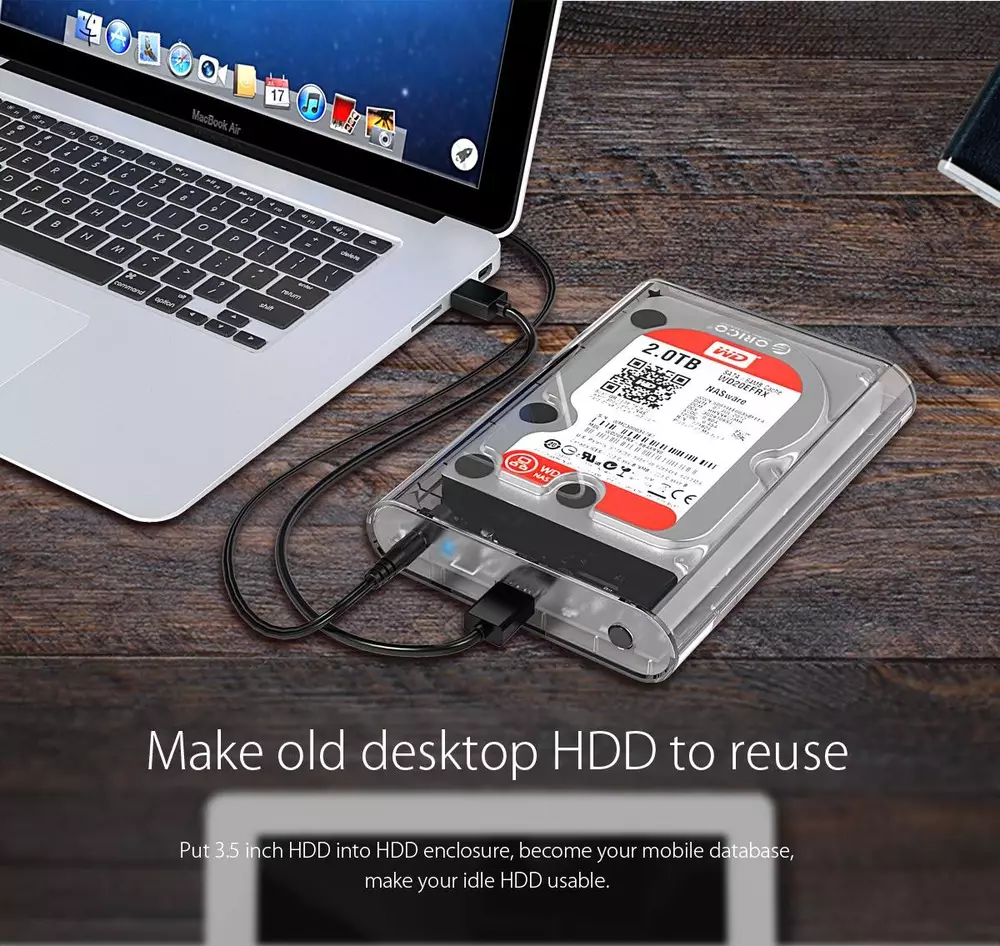 Външна кутия за диск Orico 3139U3 Storage Case 3.5" USB3.0 Тransparent