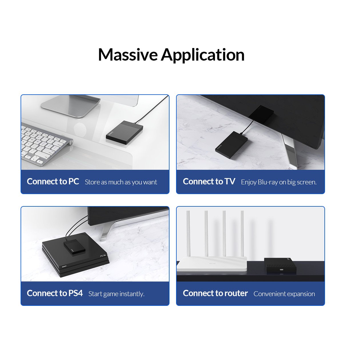  Външна кутия за диск Orico 2526C3-BK Storage Case 2.5" USB Type-C Black