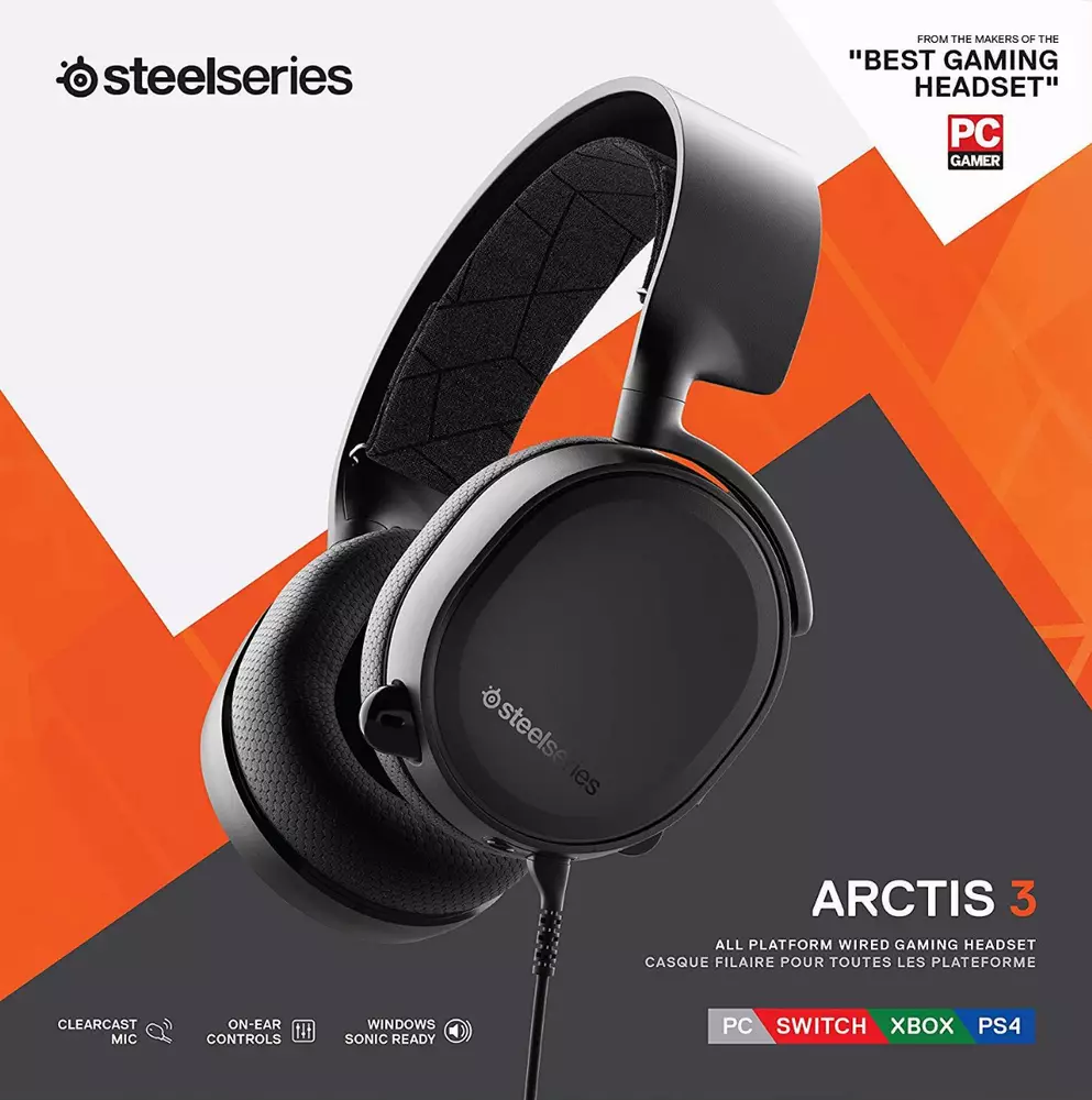 Геймърски слушалки SteelSeries Arctis 3 Black 2019 Edition