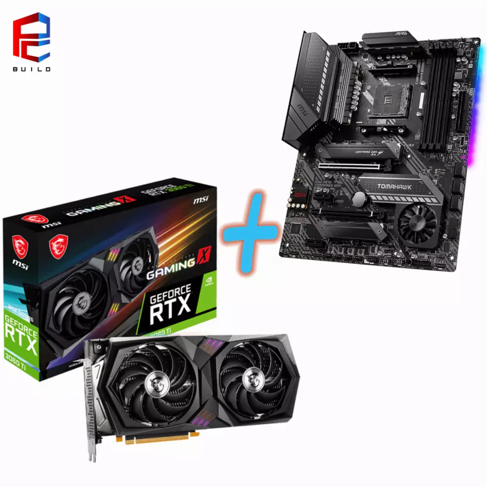 Комбо офертa - MSI GeForce RTX 3060 Ti GAMING X 8G LHR + MSI MAG X570 TOMAHAWK (WI-FI) 