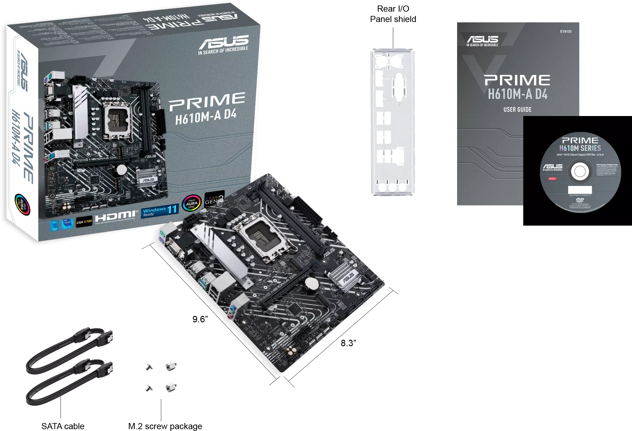 Дънна платка ASUS PRIME H610M-A D4 DDR4 LGA1700
