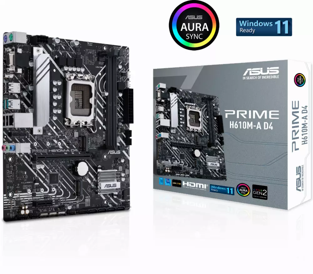 Дънна платка ASUS PRIME H610M-A D4 DDR4 LGA1700