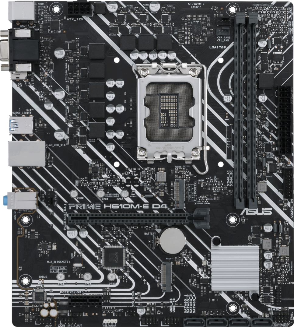 Дънна платка ASUS PRIME H610M-E D4 DDR4 LGA1700