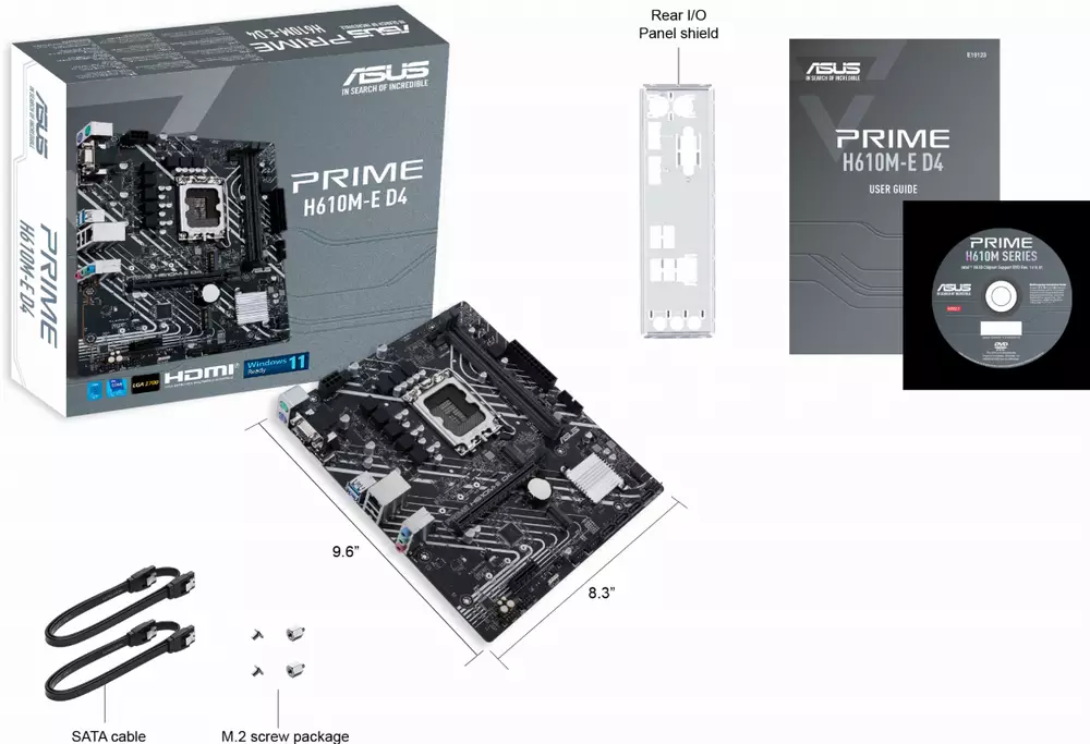Дънна платка ASUS PRIME H610M-E D4 DDR4 LGA1700