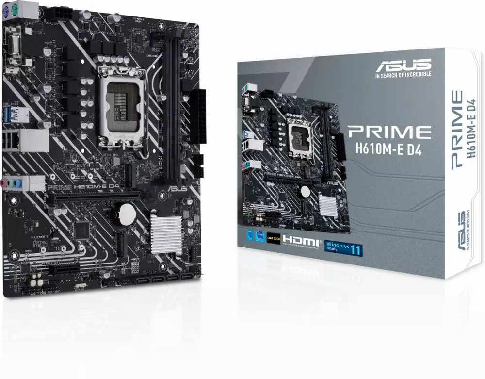 Дънна платка ASUS PRIME H610M-E D4 DDR4 LGA1700