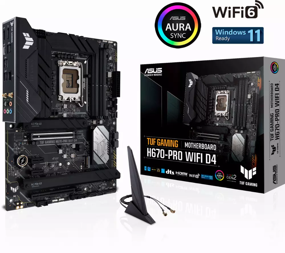 Дънна платка ASUS TUF GAMING H670-PRO WIFI D4 DDR4 LGA1700