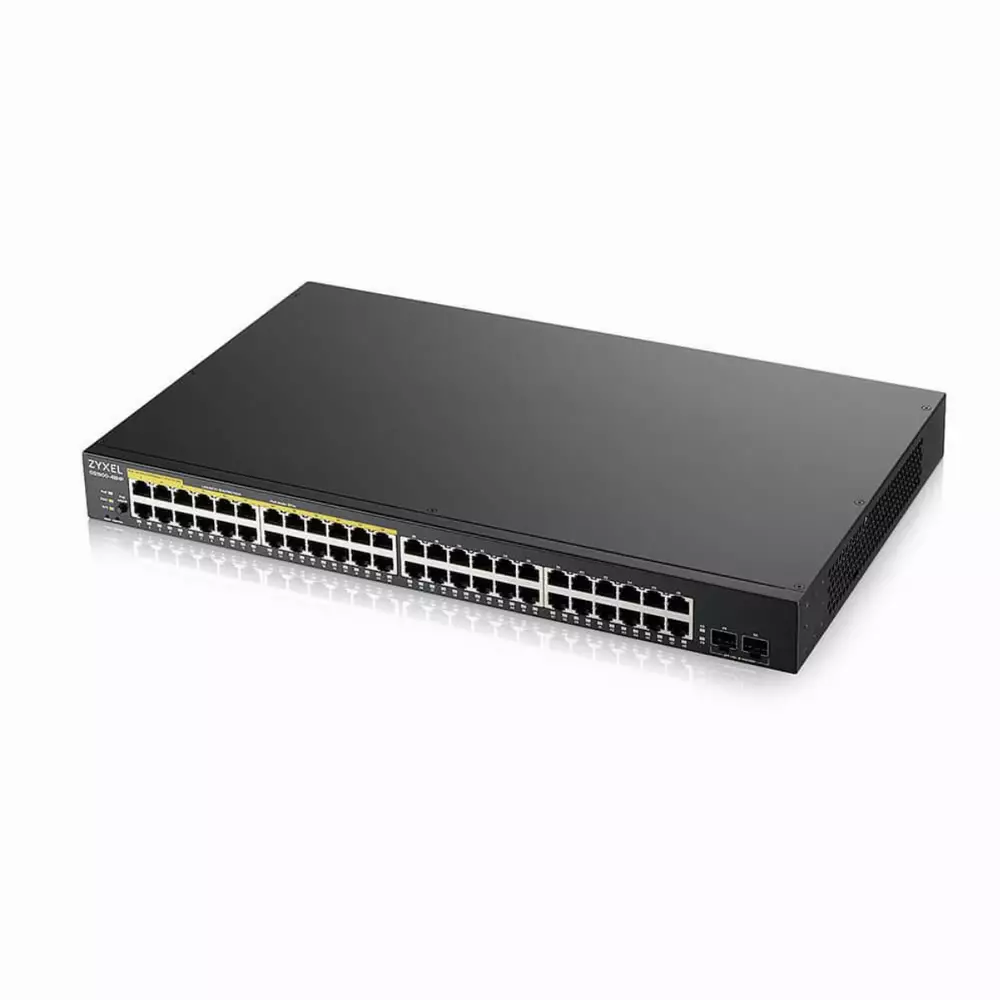 Суич ZYXEL GS1900-48HP, 48 портов управляем, PoE, Gigabit, за монтаж в шкаф