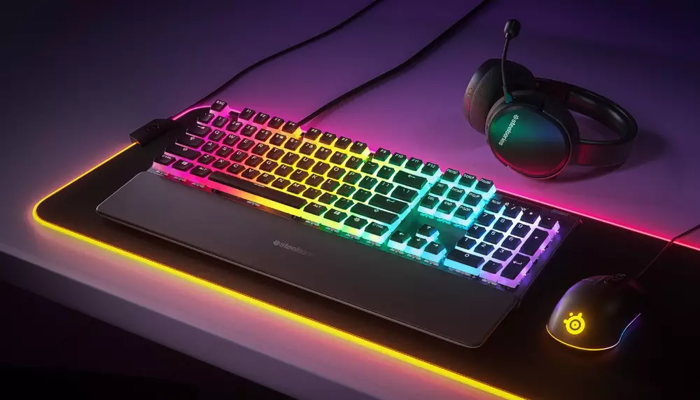 Капачки за механична клавиатура Steelseries PrismCaps PBT Doubleshot 104-Keycap Black US-Layout