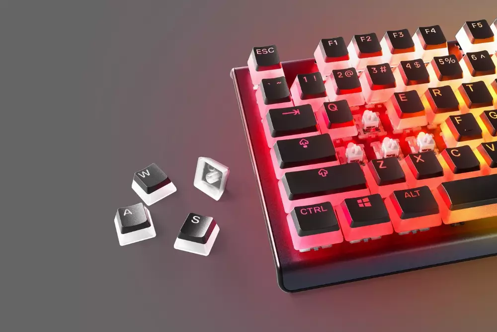 Καπάκια για μηχανικό πληκτρολόγιο Steelseries PrismCaps PBT Doubleshot 105-Keycap Black UK-Layout
