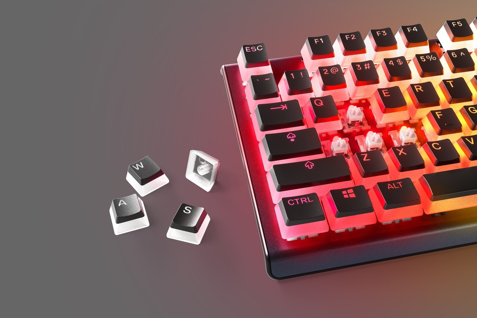 Καπάκια για μηχανικό πληκτρολόγιο Steelseries PrismCaps PBT Doubleshot 105-Keycap Black UK-Layout