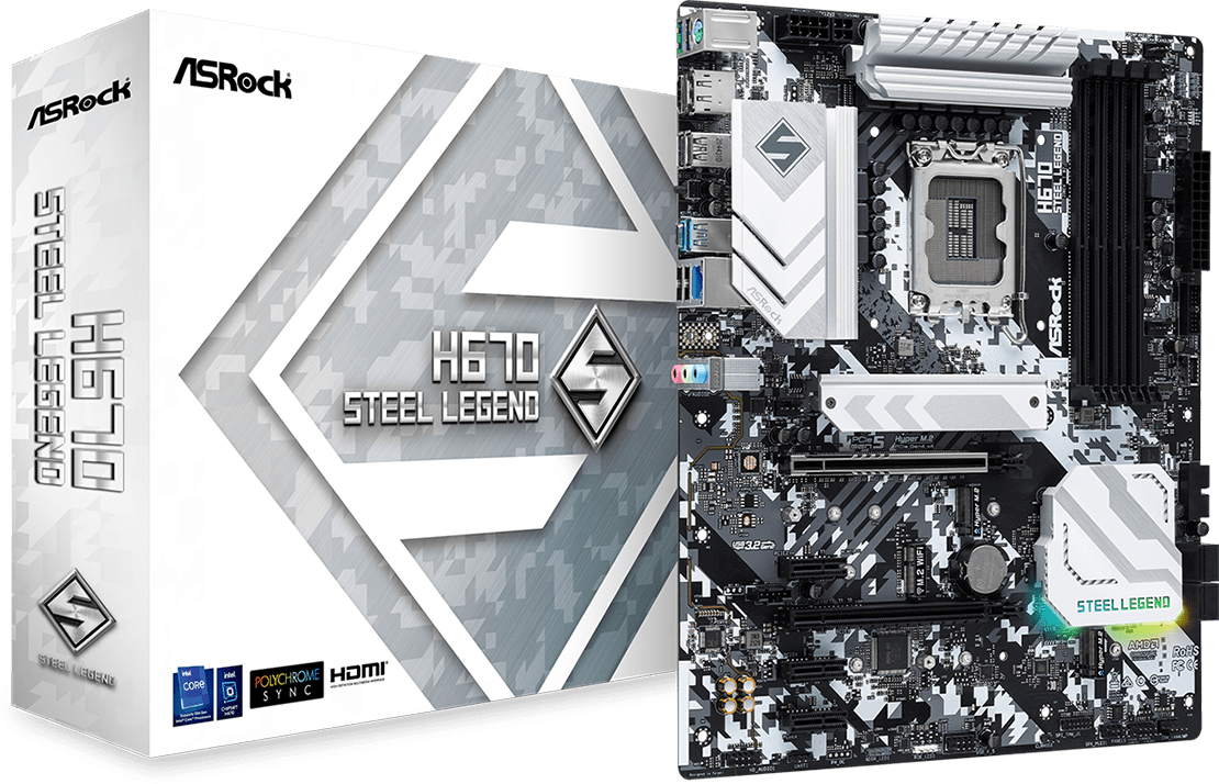 Дънна платка ASRock H670 Steel Legend LGA1700 DDR4