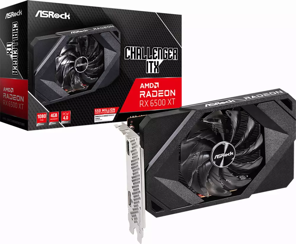 Видео карта ASRock AMD Radeon RX 6500 XT Challenger ITX 4GB