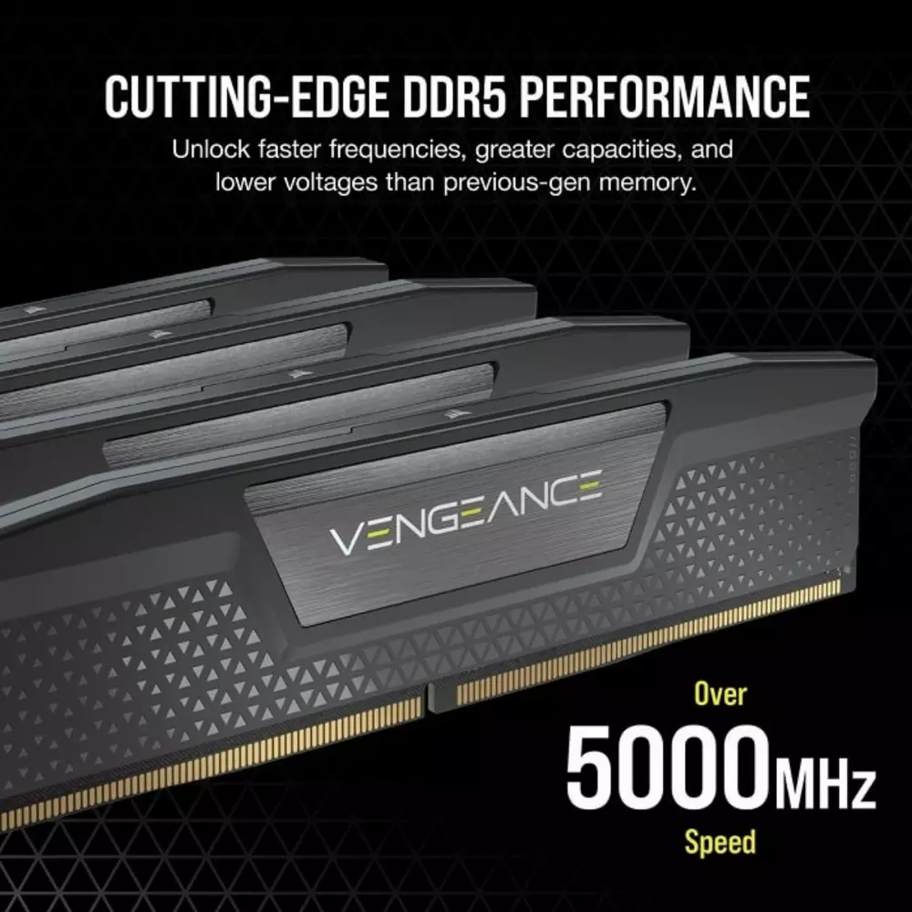 Памет Corsair Vengeance 64GB (2x32GB) DDR5 5200MHz CL40 Black - CMK64GX5M2B5200C40