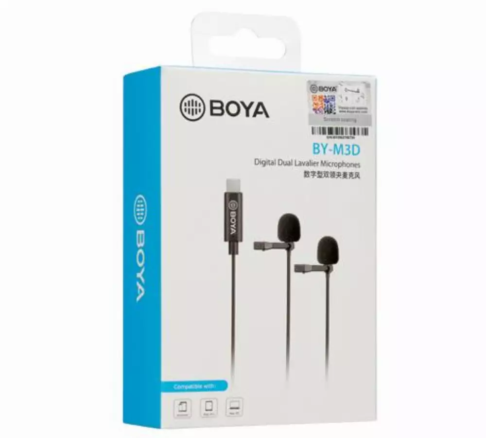 Микрофон брошка 2 броя BOYA BY-M3D, USB-C