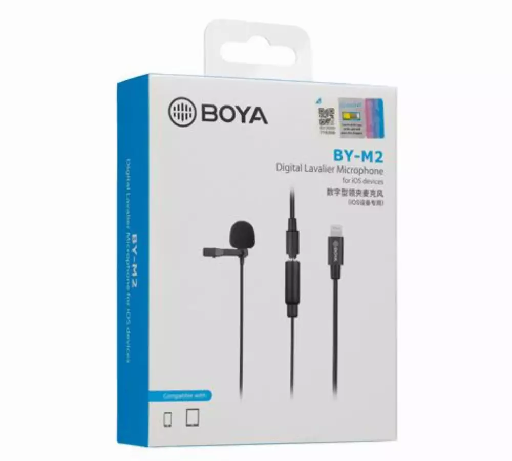 Микрофон брошка BOYA BY-M2, Lightning, iOS