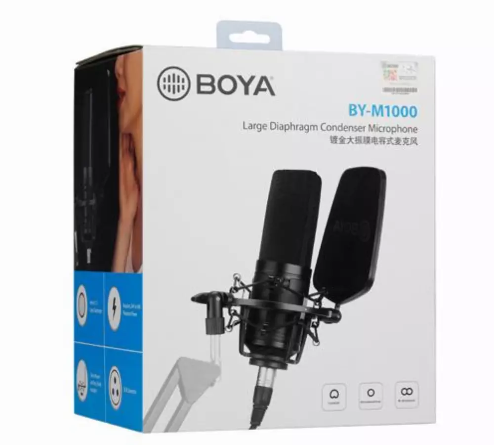 Микрофон BOYA BY-M1000 - кондензаторен, XLR