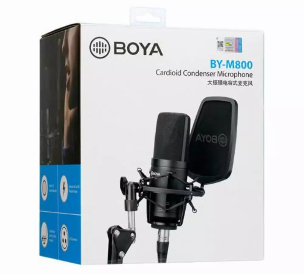 Микрофон BOYA BY-M800 - кондензаторен, XLR