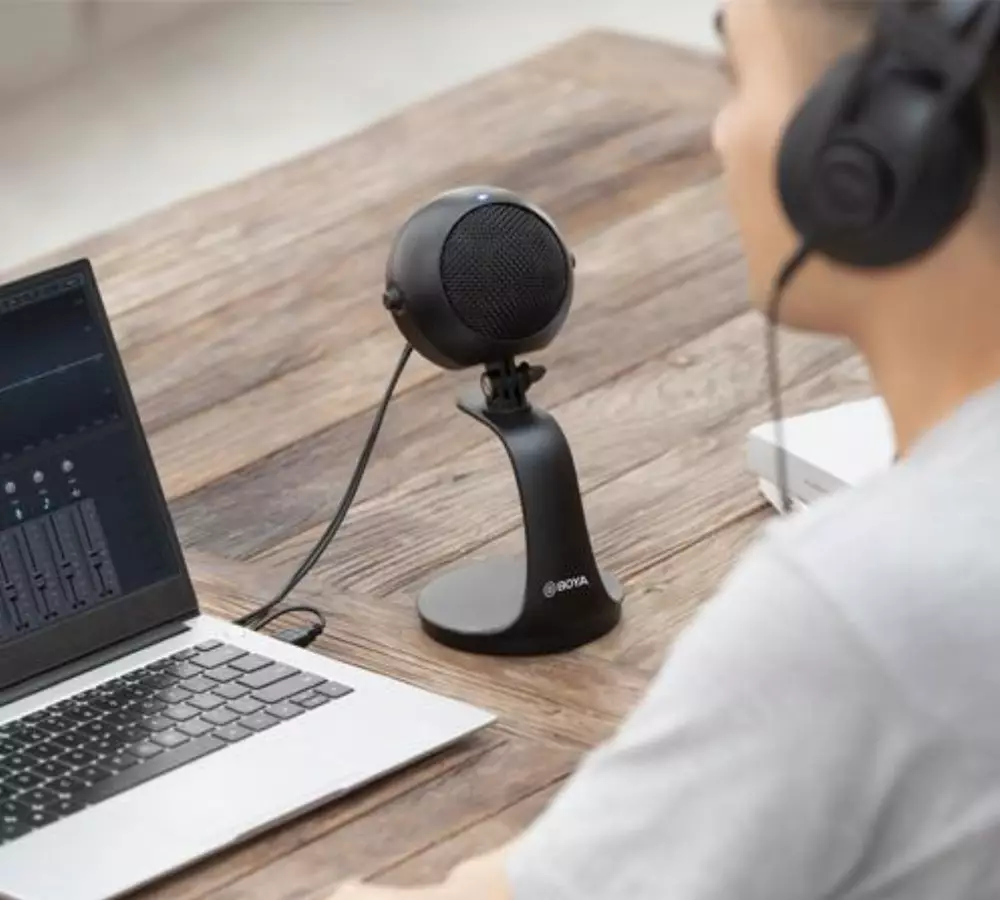 Настолен микрофон BOYA BY-PM300, 3.5mm/USB-C