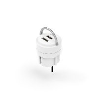Зарядно 220 V HAMA, 2 x USB, 2.4 A, Бял