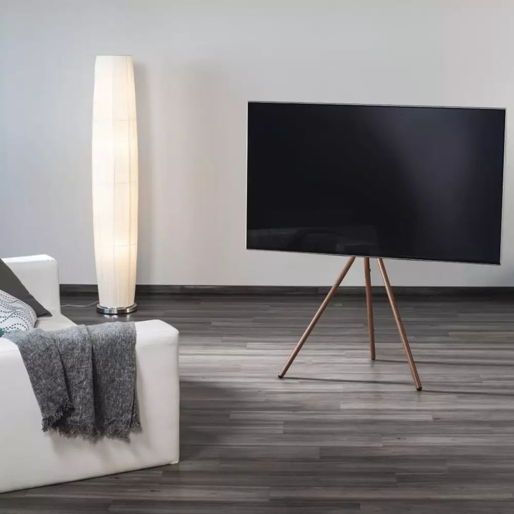 Стойка за TV HAMA Easel Design, до 191см / 75", VESA 600x400, Кафяв