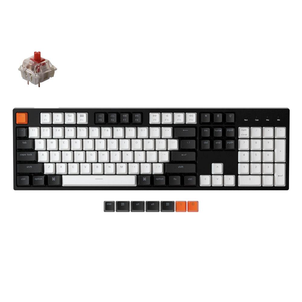 Геймърска клавиатура Keychron C2 Full-Size Gateron G Pro Red Switch White LED ABS