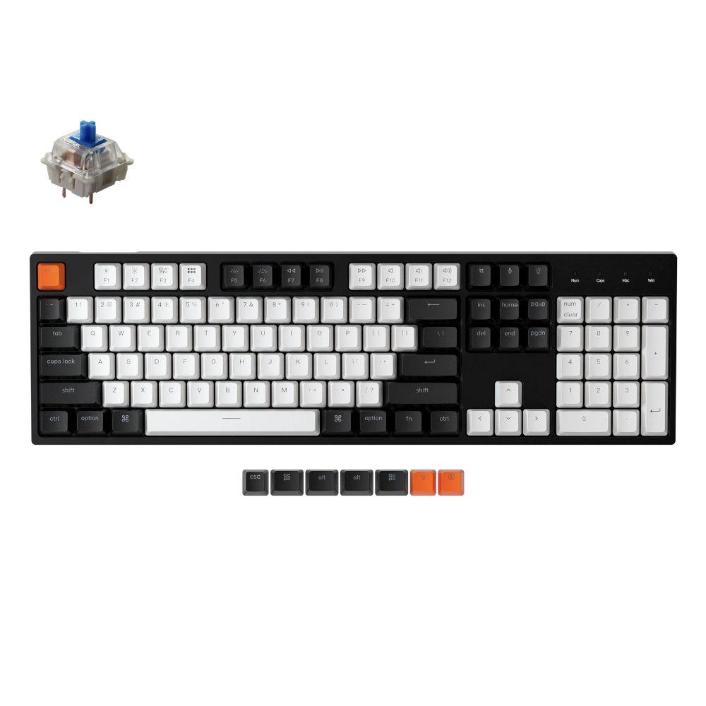 Геймърска клавиатура Keychron C2 Full-Size Gateron G Pro Blue Switch White LED ABS