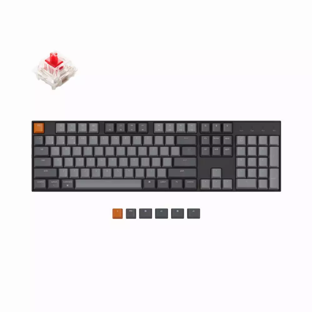 Безжична геймърска клавиатура Keychron K10 Hot-Swappable Full-Size Gateron Red Switch RGB LED ABS