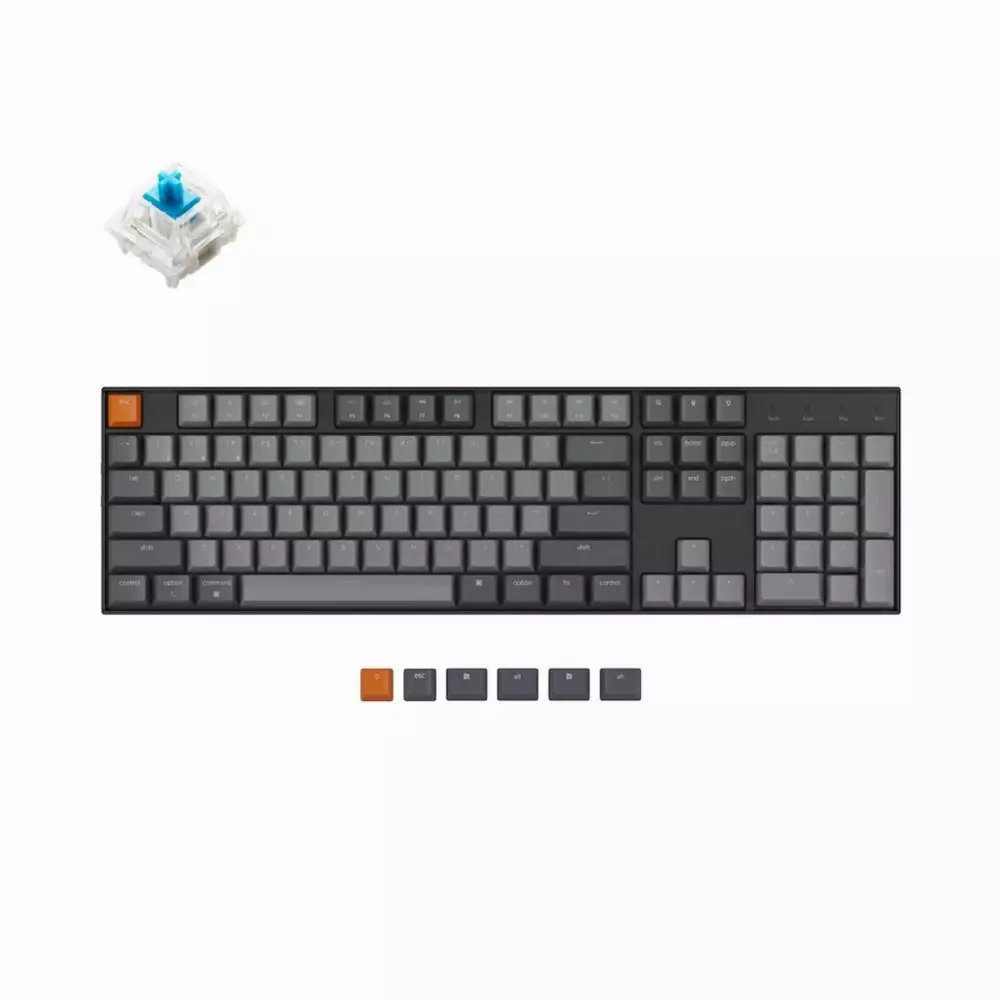 Безжична геймърска клавиатура Keychron K10 Hot-Swappable Full-Size Gateron Blue Switch RGB LED ABS