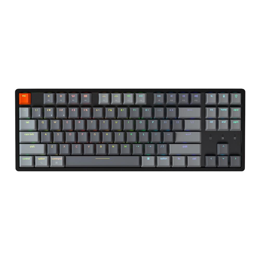 Безжична геймърска клавиатура Keychron K8 Aluminum Hot-Swappable TKL Gateron Blue Switch RGB LED ABS
