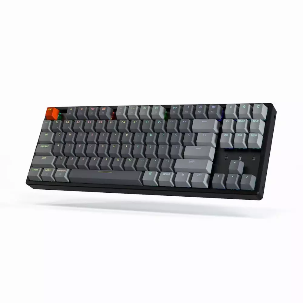 Безжична геймърска клавиатура Keychron K8 Aluminum Hot-Swappable TKL Gateron Blue Switch RGB LED ABS