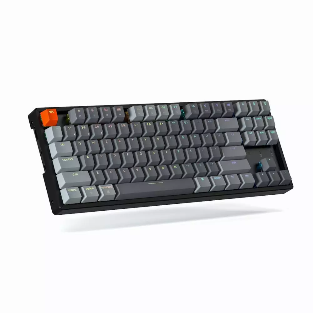 Безжична геймърска клавиатура Keychron K8 Aluminum Hot-Swappable TKL Gateron Optical Red Switch RGB LED ABS