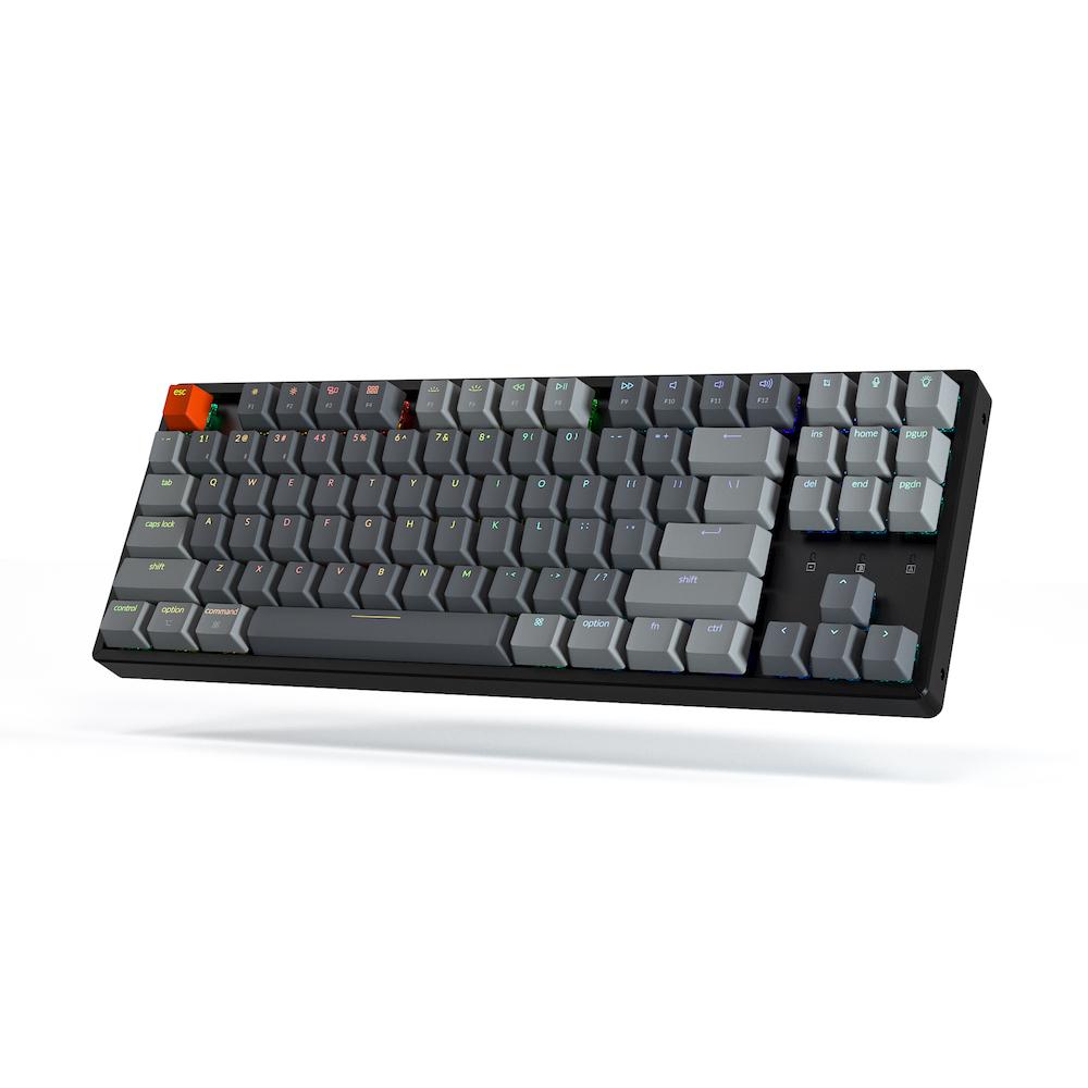 Безжична геймърска клавиатура Keychron K8 Aluminum Hot-Swappable TKL Gateron Optical Blue Switch RGB LED ABS