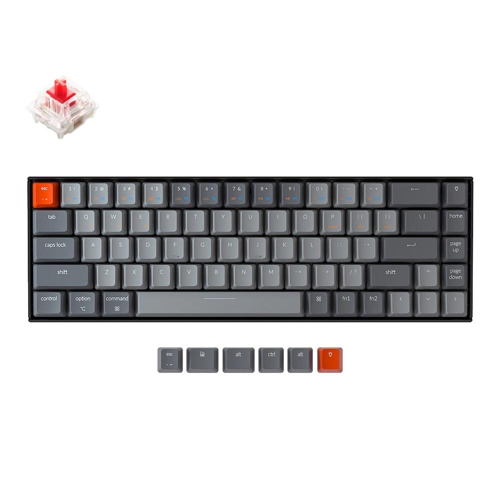 Ασύρματο πληκτρολόγιο παιχνιδιών Keychron K6 Hot-Swappable 65% Red Switch RGB LED ABS