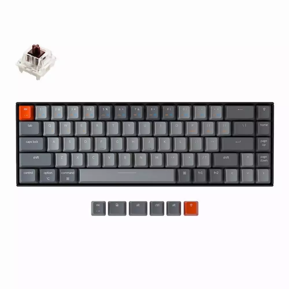 Безжична геймърска клавиатура Keychron K6 Hot-Swappable 65% Brown Switch RGB LED ABS
