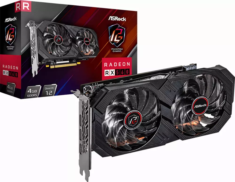 Видео карта ASRock AMD Radeon RX 560 Phantom Gaming Elite 4GB