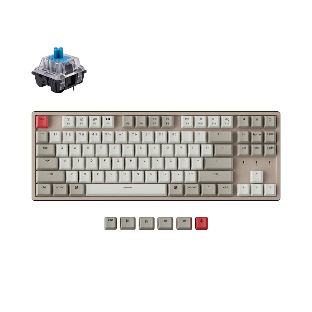 Геймърска клавиатура Keychron K8 Aluminum Hot-Swappable TKL Blue Switch No LED ABS