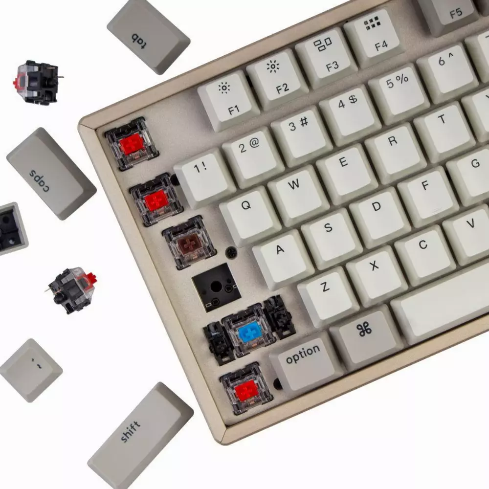 Геймърска клавиатура Keychron K8 Aluminum Hot-Swappable TKL Blue Switch No LED ABS